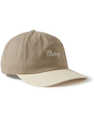 CHERRY LA Logo-embroidered Cotton-twill Baseball Cap - Natural