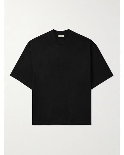 Fear Of God T-shirt da pigiama in jersey di cotone con logo applicato - Nero