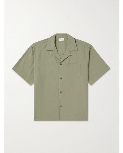John Elliott Hemd aus einer Baumwoll-Modalmischung mit Reverskragen - Grün