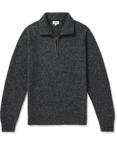 Hartford Trucker Donegal Wool-blend Half-zip Sweater - Gray