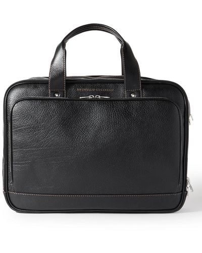 Brunello Cucinelli Full-grain Leather Briefcase - Black