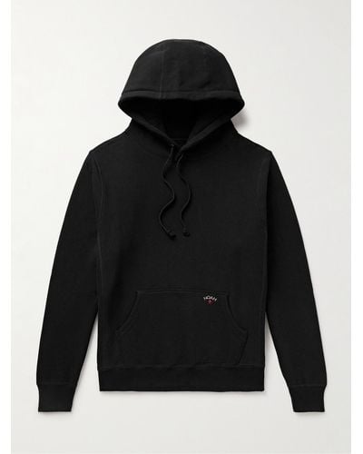 Noah Logo-embroidered Cotton-jersey Hoodie - Black