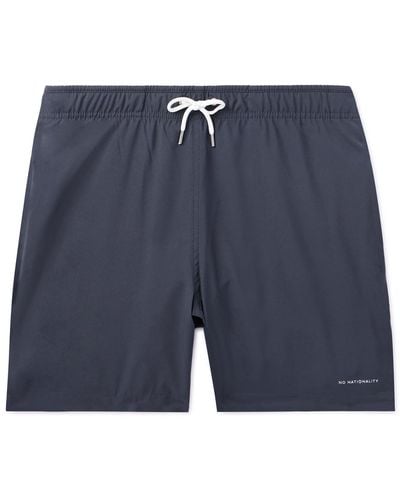 NN07 Jules Straight-leg Mid-length Swim Shorts - Blue
