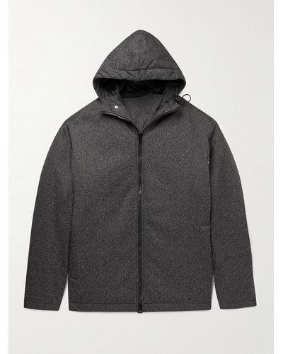 AFFXWRKS Affixworks(affxwrks) - Support Padded Slub Nylon-blend Hooded Jacket - Black