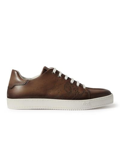 Berluti Scritto Venezia Leather Sneakers - Brown