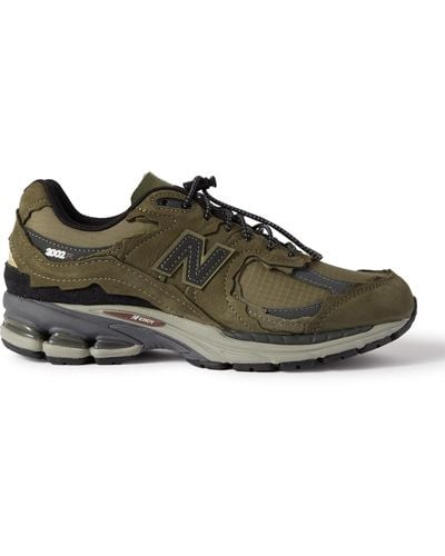 New Balance 2002rd Protection Pack Leather-trimmed Nubuck And Ripstop Sneakers - Brown