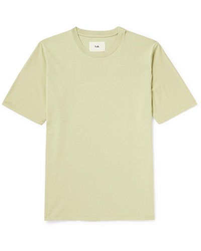 Folk Garment-dyed Cotton-jersey T-shirt - Yellow