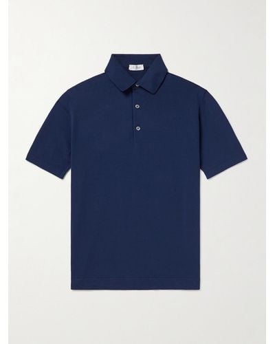 De Petrillo Cotton Polo Shirt - Blue