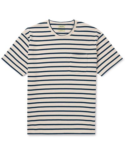 De Bonne Facture Oversized Striped Cotton-jersey T-shirt - Gray