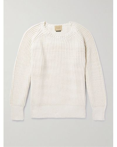 Federico Curradi Ribbed Cotton-blend Sweater - Natural