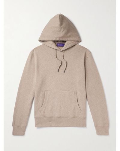 Ralph Lauren Purple Label Cotton-blend Jersey Hoodie - Natural