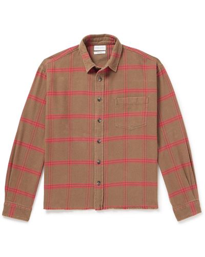 John Elliott Hemi Checked Cotton-flannel Shirt - Brown