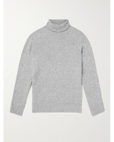 Officine Generale Merino Cashmere And Wool-blend Turtleneck Sweater - Grey