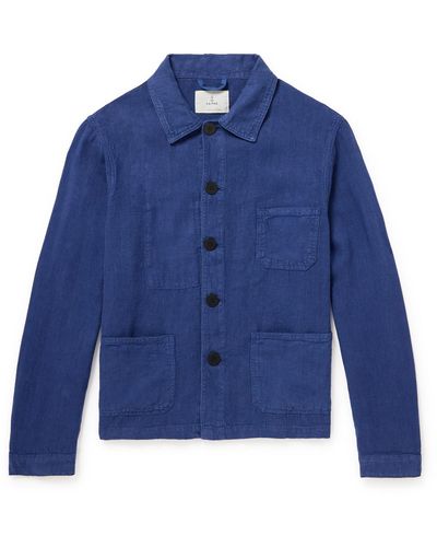 La Paz Linen Shirt Jacket - Blue