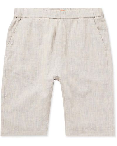 Barena Agro Paris Straight-leg Cotton And Linen-blend Shorts - White