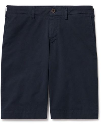Canali Straight-leg Cotton-blend Twill Bermuda Shorts - Blue