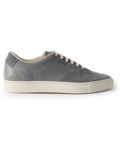 Common Projects Bball Suede-trimmed Leather Sneakers - Gray