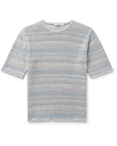 Inis Meáin Striped Linen T-shirt - Gray