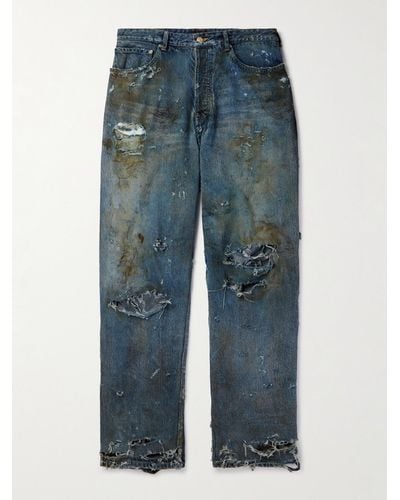 Balenciaga Jeans a gamba larga Super Destroyed - Blu