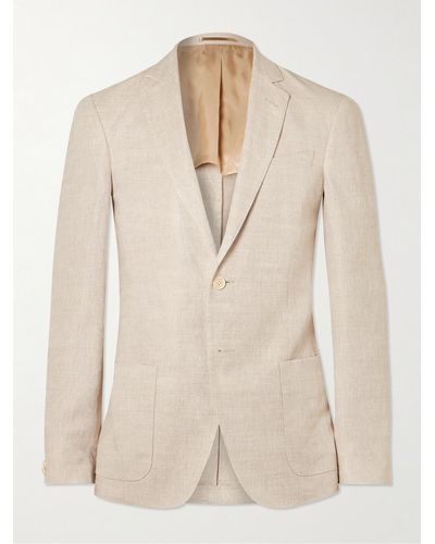 MR P. Slim-fit Unstructured Linen Suit Jacket - Natural