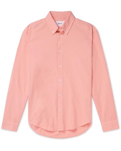 NN07 Arne 5725 Button-down Collar Organic Cotton Oxford Shirt - Pink