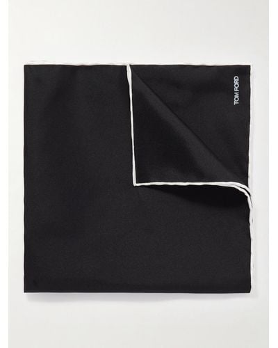Tom Ford Silk-twill Pocket Square - Black