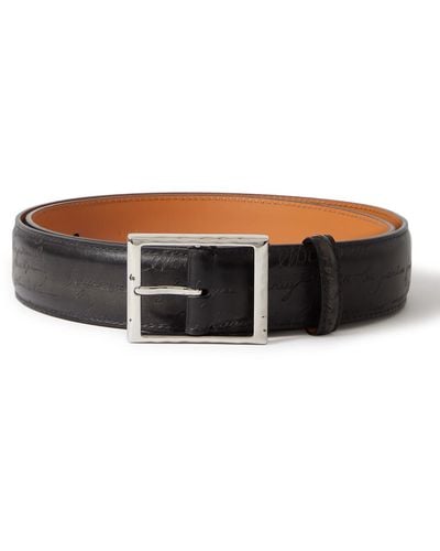 Berluti Scritto 3.5cm Leather Belt - Black
