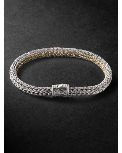 John Hardy Classic Chain Reversible Silver And Gold Bracelet - Black