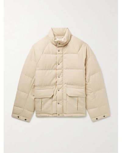 Visvim Ulmer Quilted Wool And Linen-blend Down Jacket - Natural