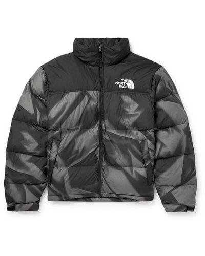 The North Face 1996 Retro Nuptse Printed Quilted Shell Hooded Down Jacket - Black