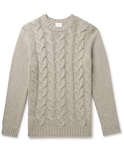Allude Cable-knit Cashmere Sweater - White