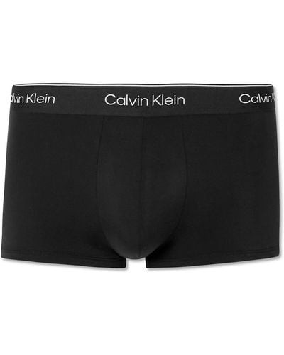 Calvin Klein Low-rise Stretch-cotton Boxer Briefs - Black