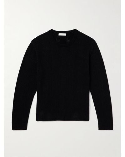 mfpen Everyday Striped Organic Cotton-blend Bouclé Sweater - Black