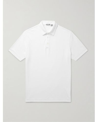 Incotex Polo slim-fit in jersey IceCotton - Bianco