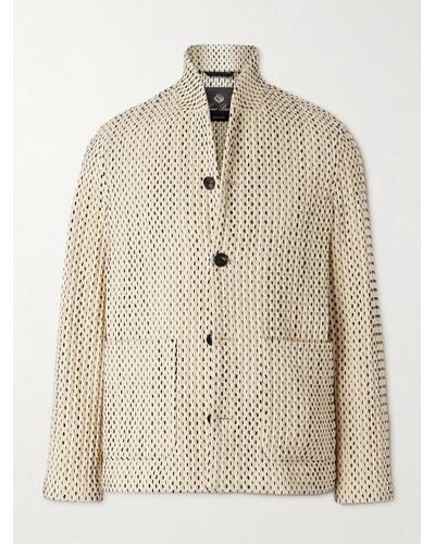 Loro Piana Joren Textured-knit Cotton-blend Jacket - Natural