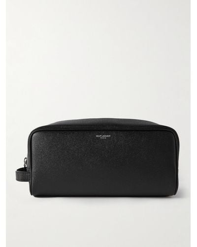 Saint Laurent Beauty case in pelle pieno fiore - Nero