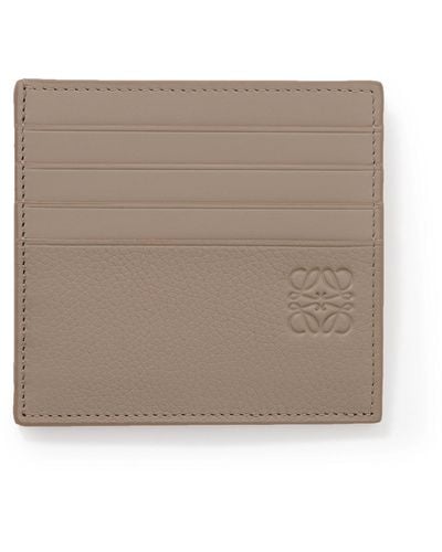 Loewe Logo-debossed Full-grain Leather Cardholder - Natural