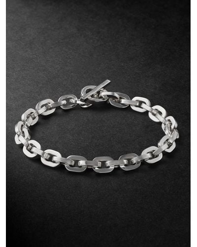 MAOR Cuadro Burnished Silver Chain Bracelet - Black