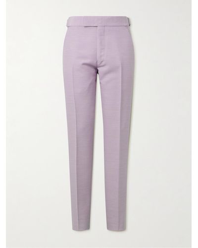 Tom Ford Straight-leg Woven Suit Trousers - Purple