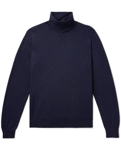 Ralph Lauren Purple Label Slim-fit Cashmere Rollneck Sweater - Blue