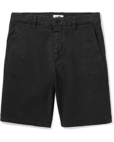 NN07 Crown 1005 Straight-leg Garment-dyed Stretch-cotton Twill Shorts - Black