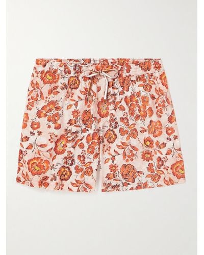Loro Piana Straight-leg Mid-length Floral-print Swim Shorts - Red