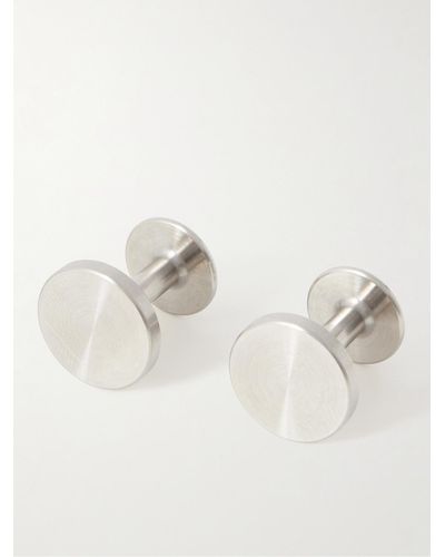 Alice Made This Dot Brushed Stainless Steel Cufflinks - Natural