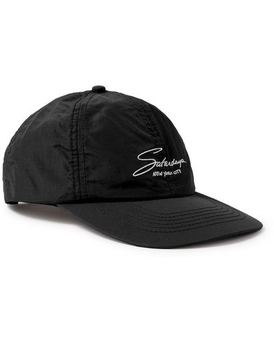 Saturdays NYC Abie Logo-embroidered Shell Baseball Cap - Black