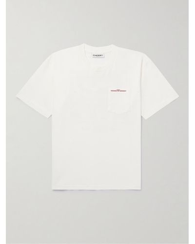 CHERRY LA T-Shirt aus Baumwoll-Jersey mit Print - Weiß