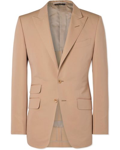 Tom Ford O'connor Cotton And Silk-blend Suit Jacket - Natural
