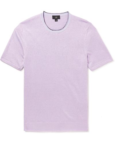 Dunhill Linen And Silk-blend T-shirt - Purple