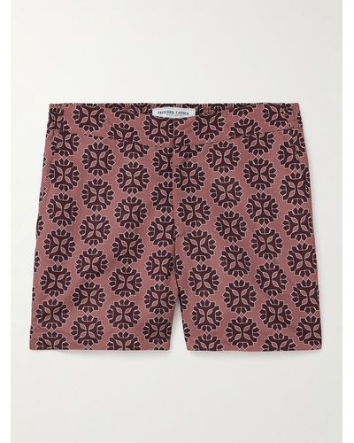 Frescobol Carioca Shorts da mare medi slim-fit in tessuto riciclato stampato Classic - Rosso