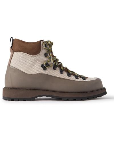 Diemme Roccia Vet Sport Rubber And Suede-trimmed Tech-mesh Hiking Boots - Brown