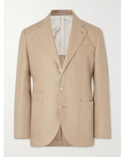 Brunello Cucinelli Linen Suit Jacket - Natural